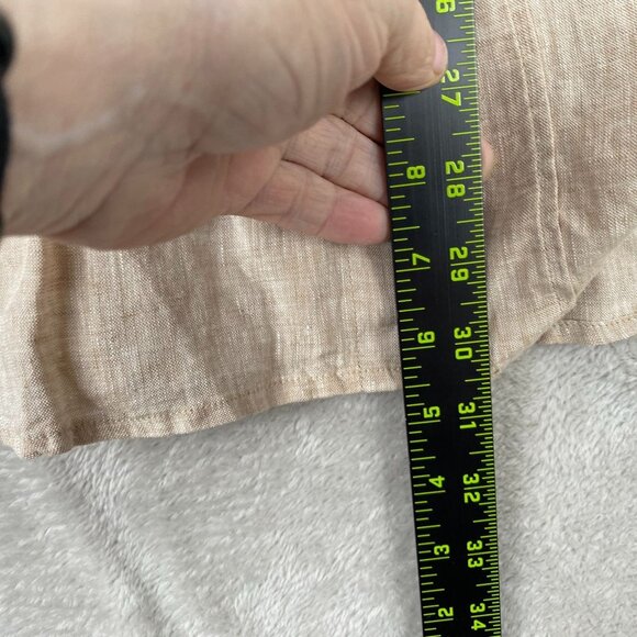 Porten & Ash Women's 100% Linen Long Sleeve Shirt Size XL Beige - Picture 6 of 14